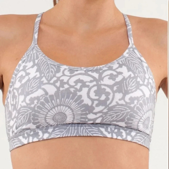 Lululemon Flow Y Bra IV in Beachy  Floral White Fossil - Picture 1 of 12